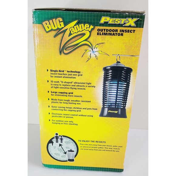 Pest-X Bug Zapper Outdoor Insect Eliminator With Hanging Hook & UV Light NEW - Picture 2 of 10